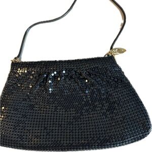 Vintage Black Sequin Evening Bag Made in Hong Kong.